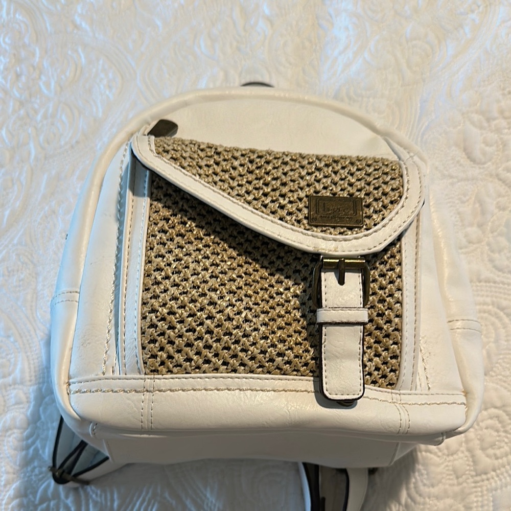 White and Tan Backpack